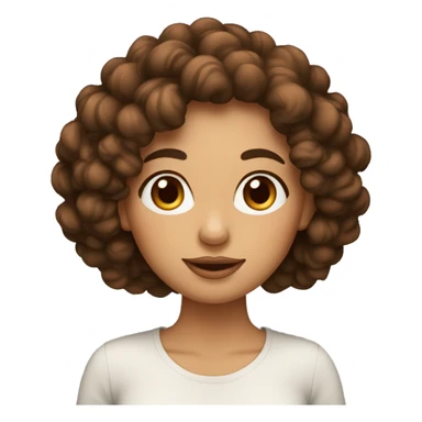 Femme avec des cheveux bouclés brun foncé très long  sticker