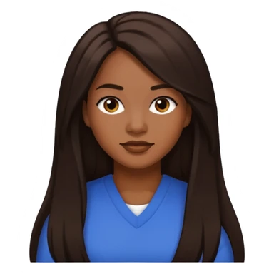 Tamika Scott with dark brown long hair sticker