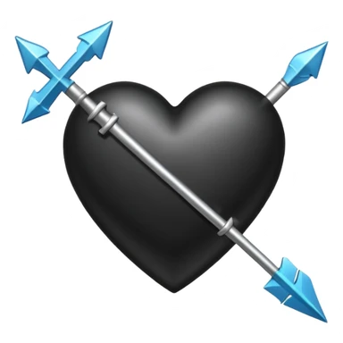 Black heart with cross arrow. Don't use red colour  sticker