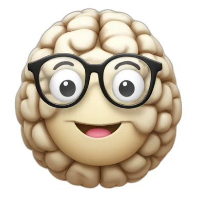 Happy brain with glasses  sticker
