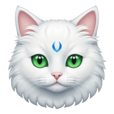 Gato branco um olho verde e um olho azul sticker