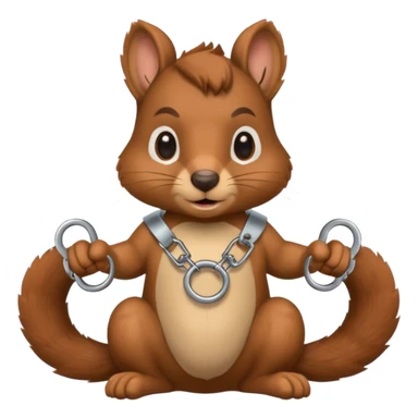 Squirrel in handcuffs, arrested sticker