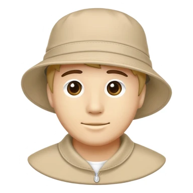 Beige Kangol bucket hat, light tan color, casual headwear sticker