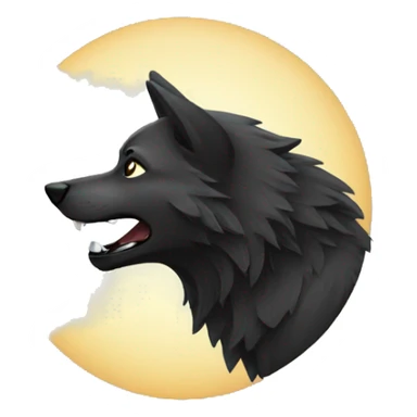 Black wolf howling  sticker