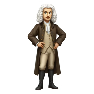 newton  full body realistic perfect face standing sticker