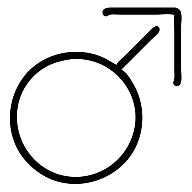 classic male gender symbol, simple and clear sticker