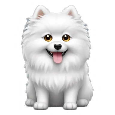 Small white plush spitz sticker