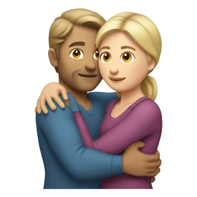 Caucasian Man and woman hugging  sticker