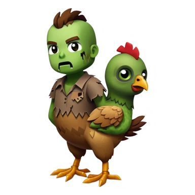 Minecraft chicken with a babe zombie on top sticker