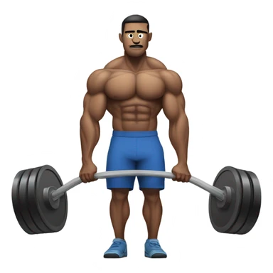 Muscled man lifting heavy weights sticker