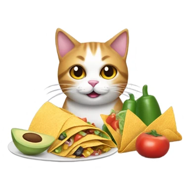 Cat with Mexican food sticker