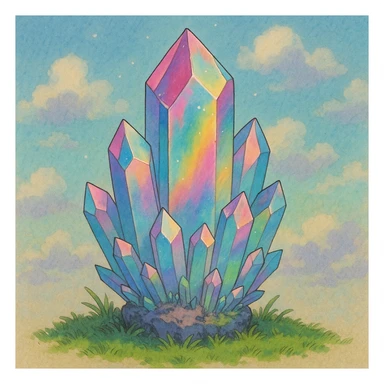 rainbow aura quartz crystal sticker