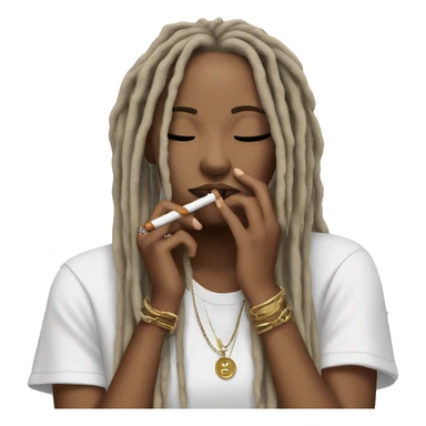 Female us rapper smoking with his dreads and girlfriend  sticker