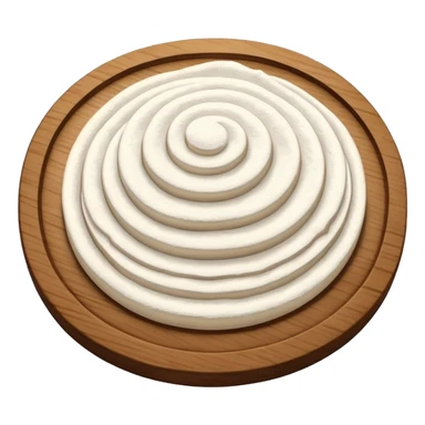 flour on circular wooden plate with curved edges sticker