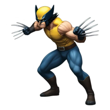 Full body wolverine fight stance sticker