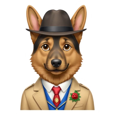 German Sheppard in Kentucky derby outfit sticker