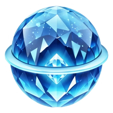blue planet, Crystal Planet, surface covered in glowing crystals, have ring sticker