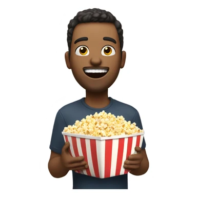 Man eating popcorn sticker