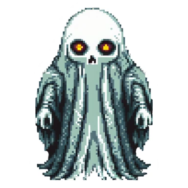 creepy scary ghost with glowing eyes sticker
