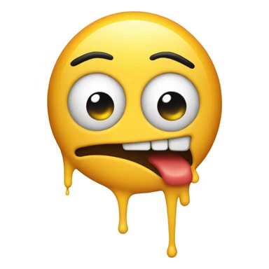 😲 with glue coming out his mouth sticker