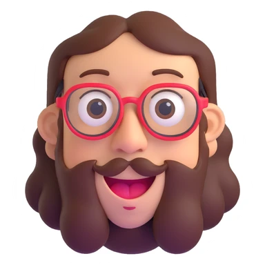 dorky person with big glasses and goofy expression sticker