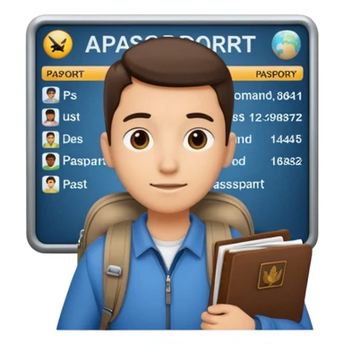 Traveler character with Looking toward a departure board  sticker