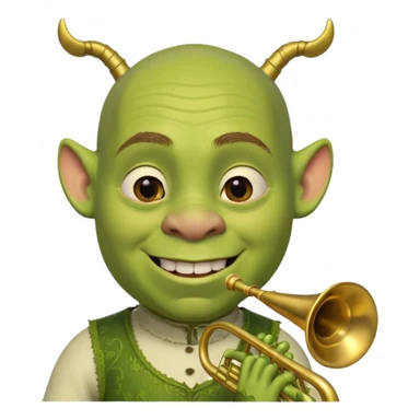 shrek sans cheveux et deux petites oreilles en forme de trompettes une sur chaque cote de son crane sticker