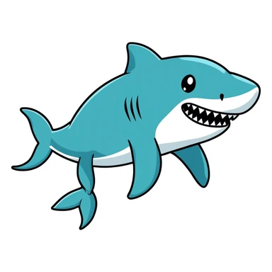 Shark eating a dolphin  sticker