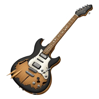 broken electric giutar sticker