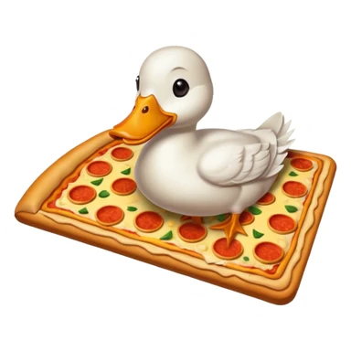 Duck eating Pizza  sticker