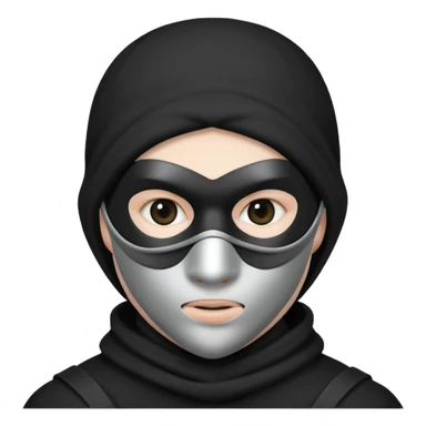 thief with mask in black and white sticker