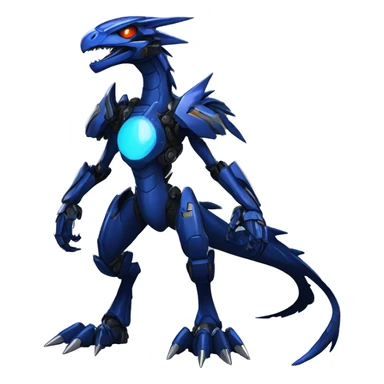  Cool Edgy Black Blue Digimon-Fakemon-Raptor-Dragon-Mecha full body sticker