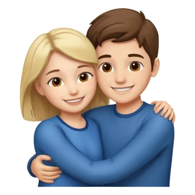 Boy and girl hugging  sticker