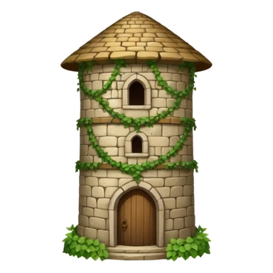 A medieval round tower covered in ivy vines. sticker