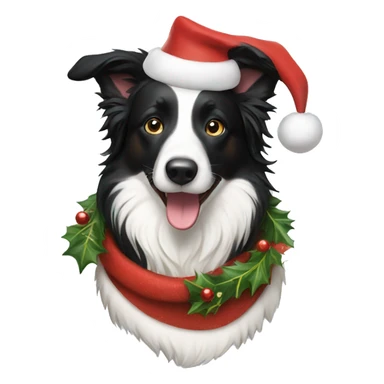 Border collie christmas  sticker