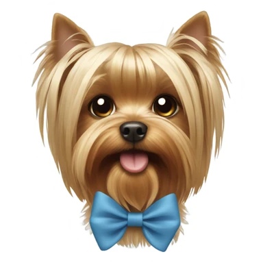 Yorkie with a bow sticker