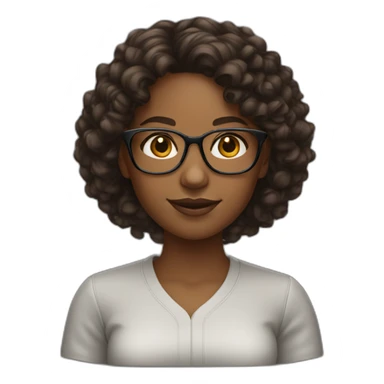 young black woman software engineer with eyeglasses with curly brown hair sticker