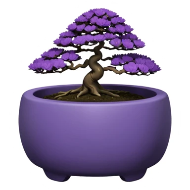  Earthenware small short squat black-purple tiny bonsai  sticker