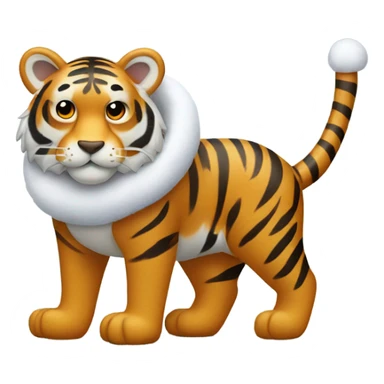 Tiger wearing snow boots sticker