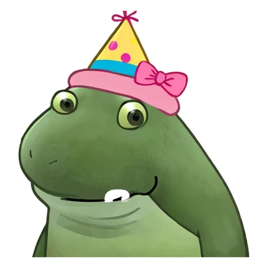 Manatee wearing a party hat pink  bows sticker