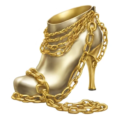 a heel w gold chains sticker