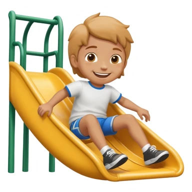 child sliding down a playground slide, cheerful and playful sticker
