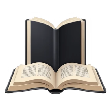 open book with black cover and with completely white pages sticker