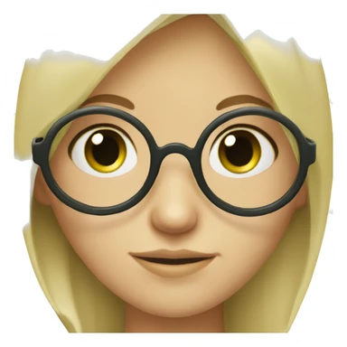 Blonde haired green eyed fair skinned girl with round glasses sticker