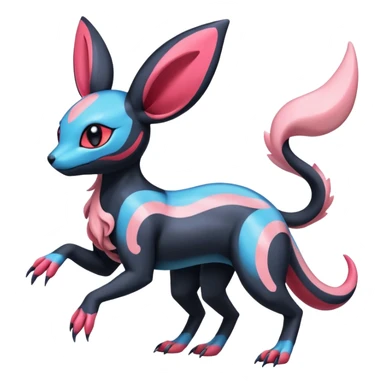 Salandit-Vibrava-Sylveon-Umbreon-fusion-Pokémon-hybrid-creature  sticker
