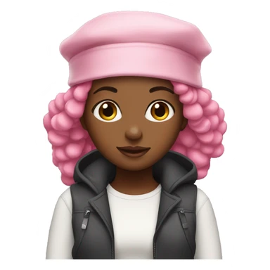 Black girl with pink hair bonnet  sticker