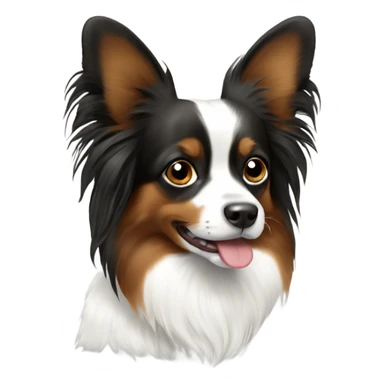 Black brown and white Papillon sticker