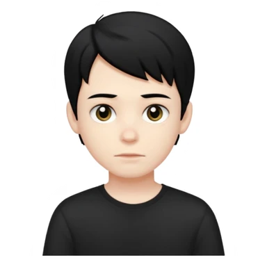 Vampire, Locks hair medium Black, boy sticker