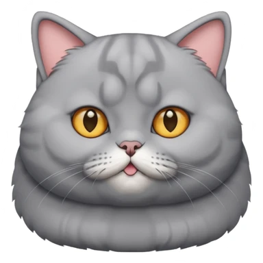 A gray , british Shorthair cat who is a little big and fat sticker