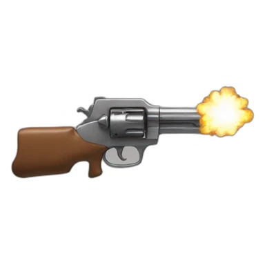 An emoji firing a gun sticker